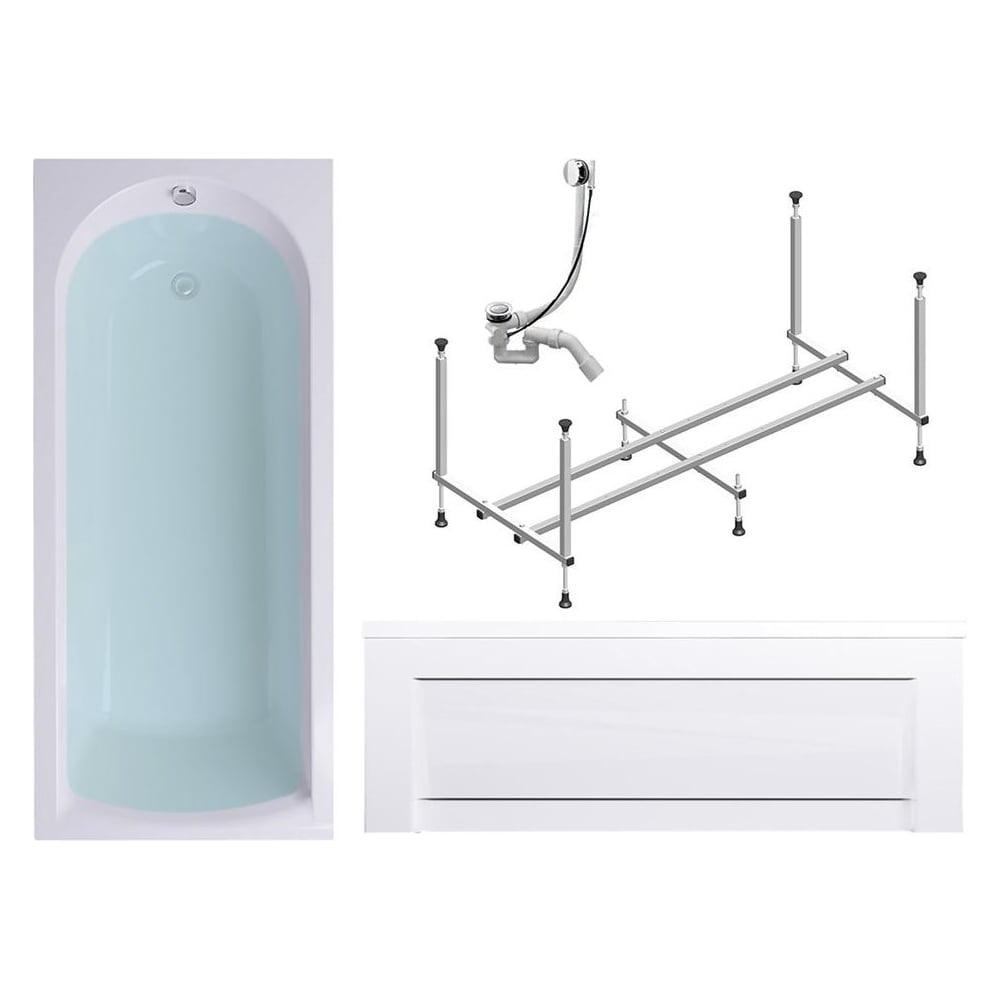 Изображение товара Комплект Акриловая ванна TIMO MIKA1870 180_70_58+Каркас+Слив-перелив+фронтальная панель MIKA1870-KT18S-SPV1505-FP17S