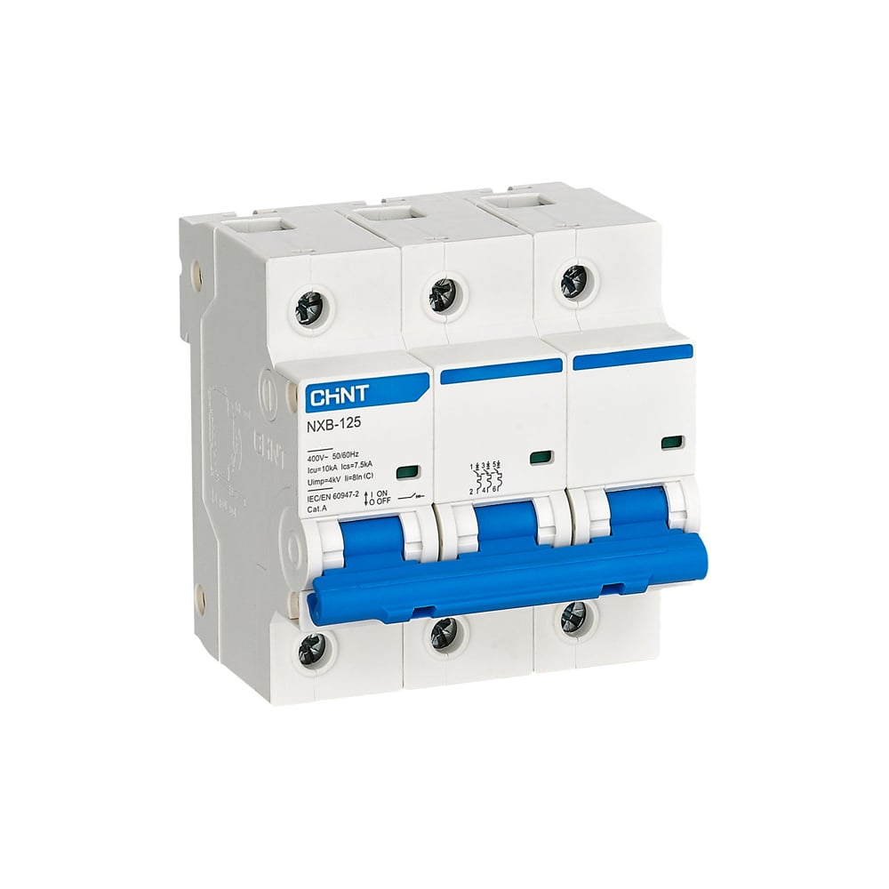 Изображение товара Автоматический выключатель CHINT NXB-125 3P 63А 10кА D модульный