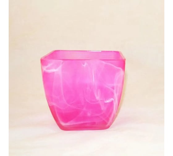 Изображение товара Кашпо ЭЛЕТЕХ Бетти, алебастровое, матовое, круглое, внутреннее розовое, Ø 150×h 140 мм 4840159108