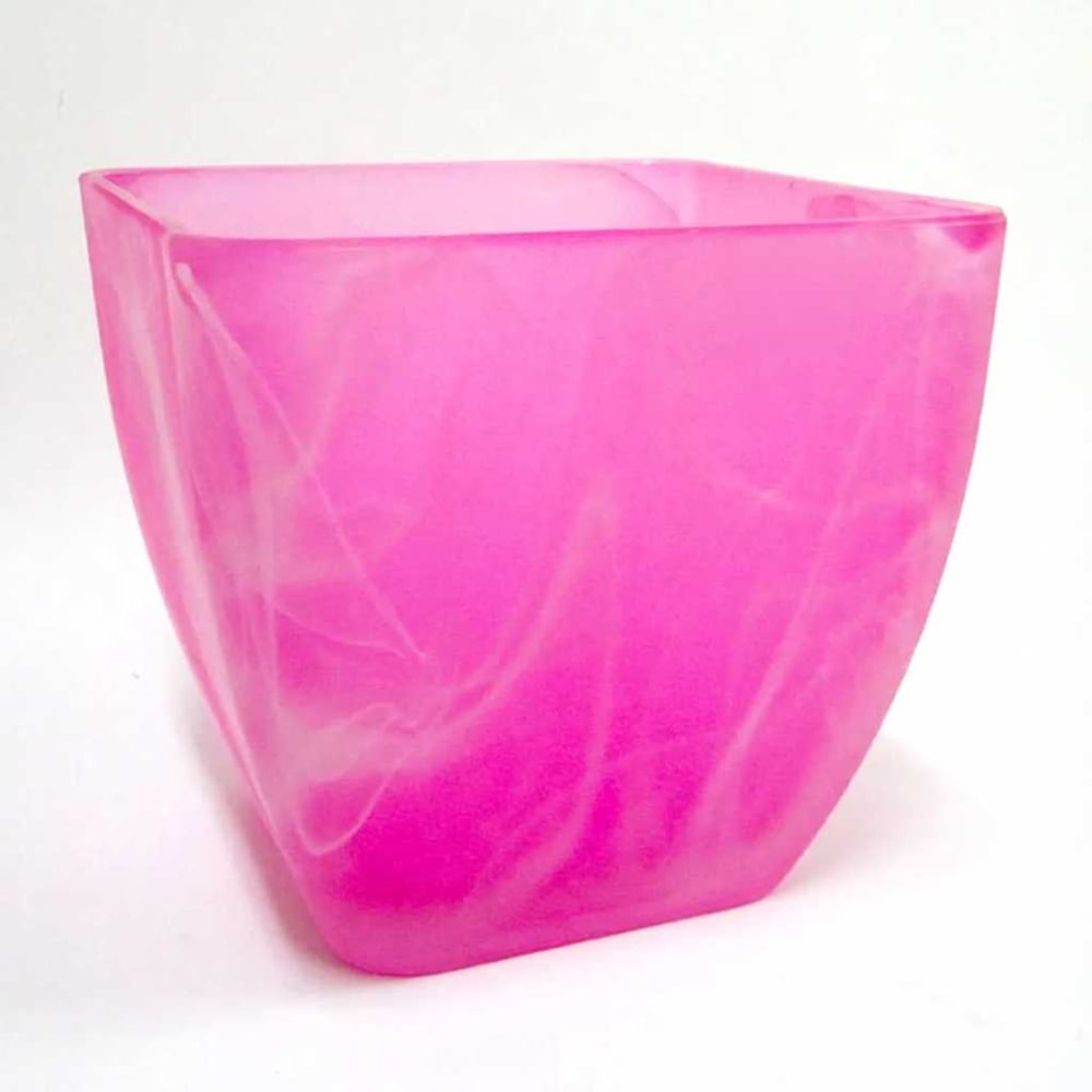 Изображение товара Кашпо ЭЛЕТЕХ Бетти, алебастровое, матовое, круглое, внутреннее розовое, Ø 175×h 160 мм 4840159122