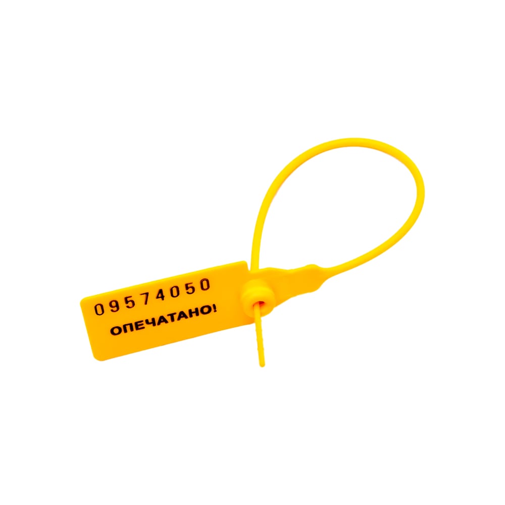 Изображение товара Пломба пластиковая номерная ООО Пломба.Ру D 3,4 мм., L 210 мм., Желтый, 500 шт. КПП-1-2203 620026