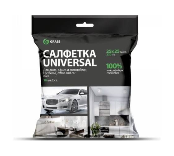 Изображение товара Салфетка микрофибра Grass 220 г/м 25х25, 10 шт. УПАК IT-0459