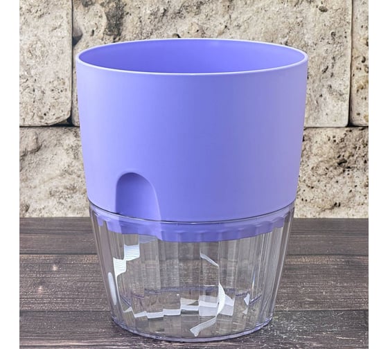 Изображение товара Горшок для цветов Аласта Аквадуэт, D13,0, 1,5 л, лаванда с поддоном 5PL0773