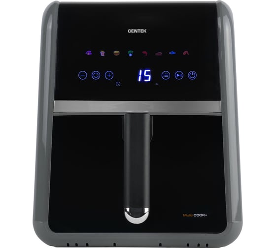 Изображение товара Аэрогриль Centek (серый) 5л 1500Вт, сенсорное управление, 8 программ, обдув 360 CT-3189