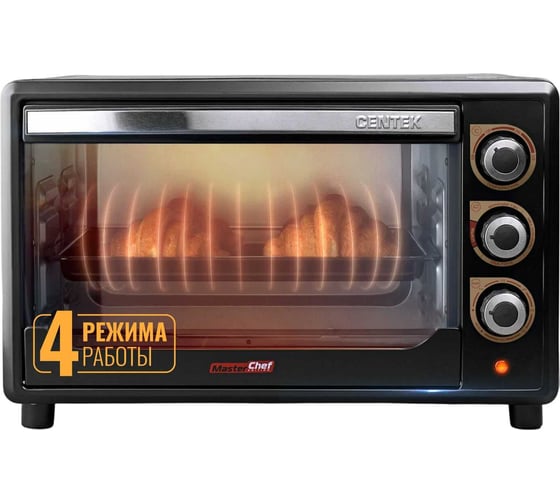 Изображение товара Жарочный шкаф Centek черный, 36л, 1600Вт, воздушная конвекция, 5 режимов CT-1530-36 Convection