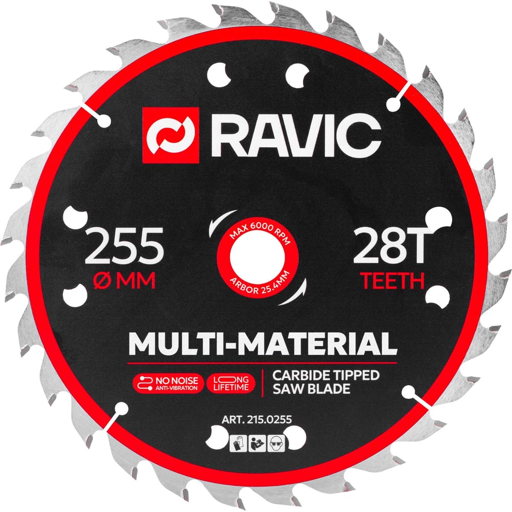 Изображение товара Диск пильный Ravic по стали универсальный 255 мм 28 зубьев для чистого реза