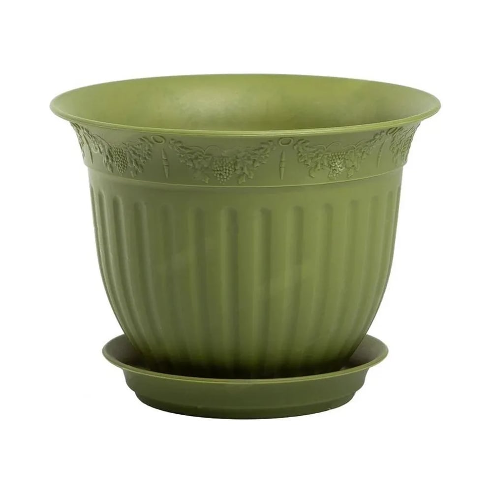 Изображение товара Набор горшков Аласта Виноград D16 1л 3 шт с поддоном для цветов и растений