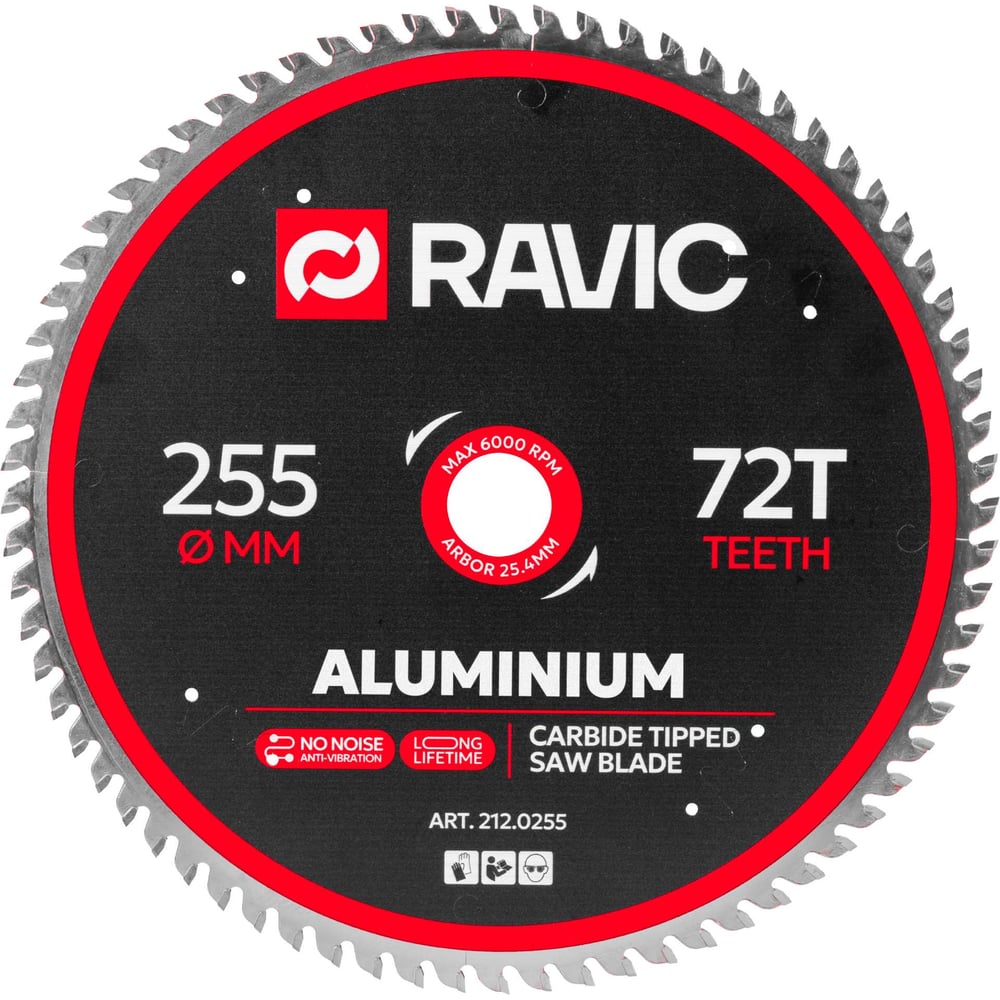 Изображение товара Диск пильный Ravic по алюминию 255 мм 72 зубья для чистого реза