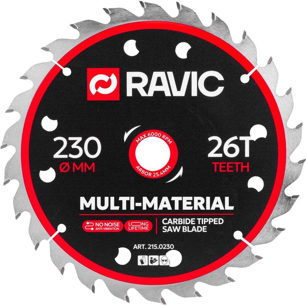 Изображение товара Пильный диск Ravic по стали универсальный 230х2/1,6х25,4 мм 26 зубьев