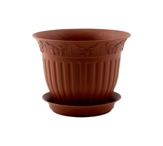 Изображение товара Горшок для цветов Аласта Виноград, D16, 1.0 л терракот с поддоном, набор 3 штуки 5PL0139