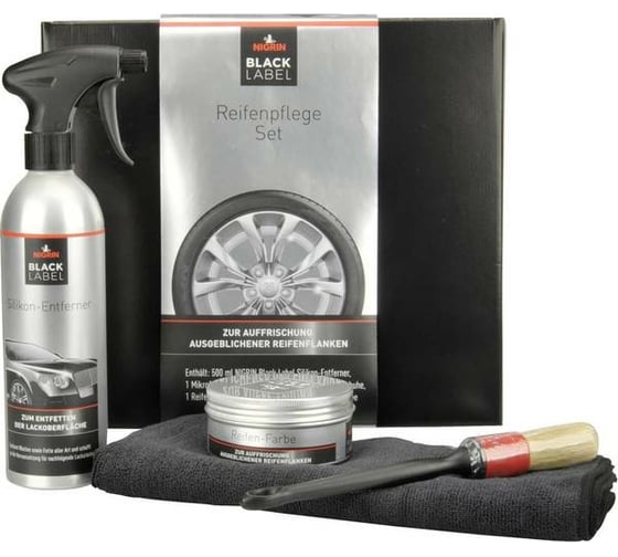 Изображение товара Премиум набор для очистки и чернения резины NIGRIN BLACK LABEL 72058