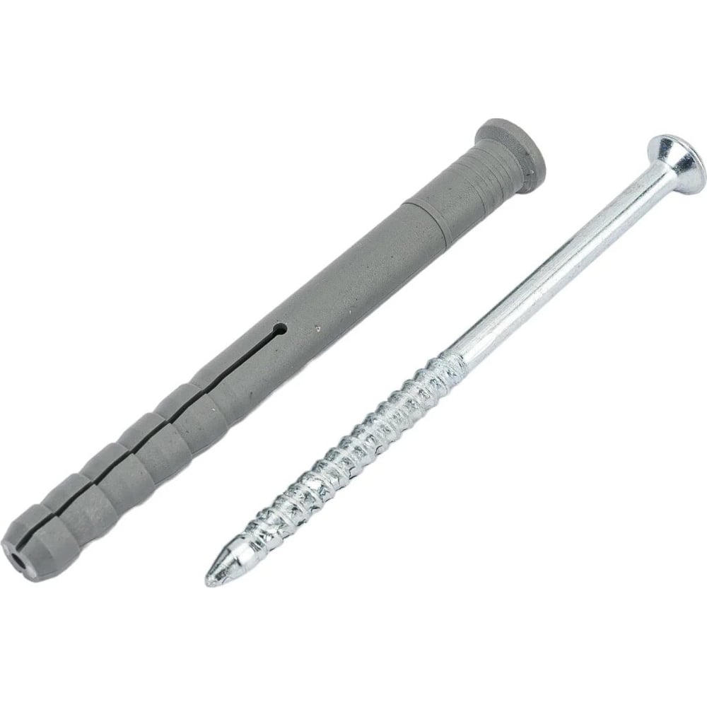 Изображение товара Дюбель-гвоздь Bohrer ПС 10×120 мм (первичный ПП, белый цинк) потайной борт (50 шт) DGVG-PP-10/120-50