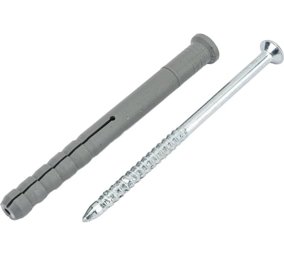 Изображение товара Дюбель-гвоздь Bohrer ПС 8×140 мм (первичный ПП, белый цинк) потайной борт (50 шт) DGVG-PP-8/140-50