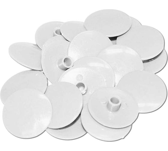 Изображение товара Заглушка мебельная эксцентрика 23 Болта №23 белая ,100 шт. 4261ф100