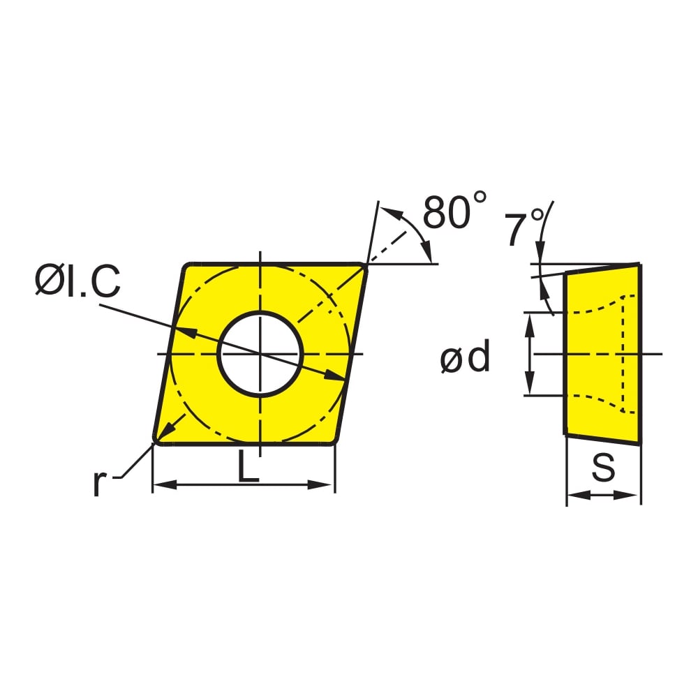 Изображение товара Пластина ZCC-CT твёрдый сплав 09 С-ромбическая обработка 10 шт