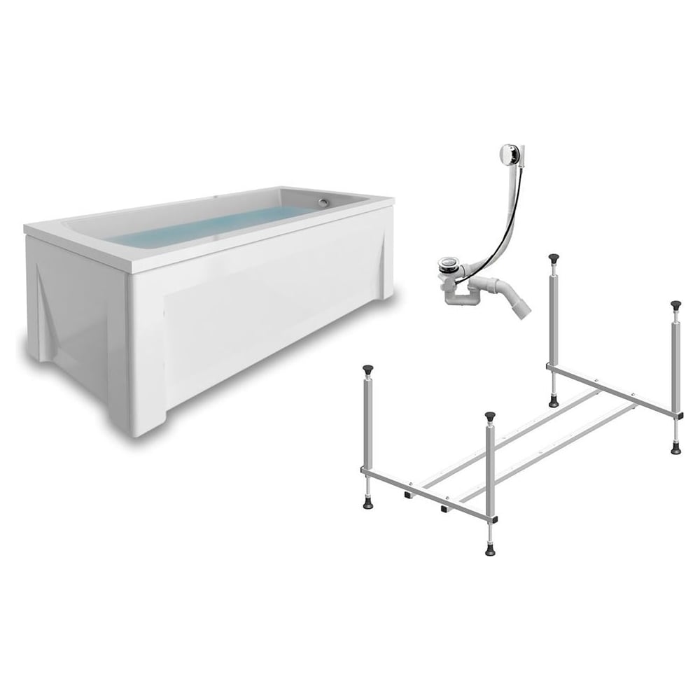 Изображение товара Акриловая ванна TIMO RITTA1270 120x70 см с каркасом и панелями современный дизайн