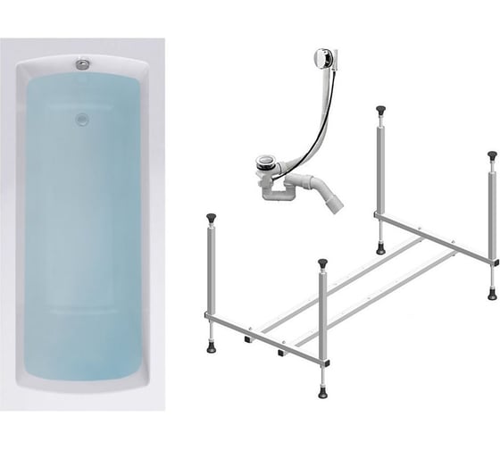 Изображение товара Комплект Акриловая ванна TIMO RITTA15570 1550_700_580+Каркас+Слив-перелив RITTA15570-KT15-SPV1505