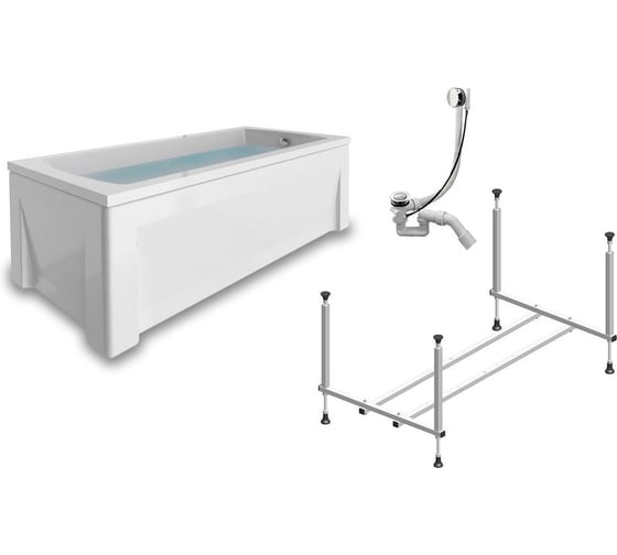 Изображение товара Комплект Акриловая ванна TIMO RITTA15570 1550_700_580+Каркас+Слив-перелив+Фронтальная панель RITTA15570-KT15-SPV1505-FP155S