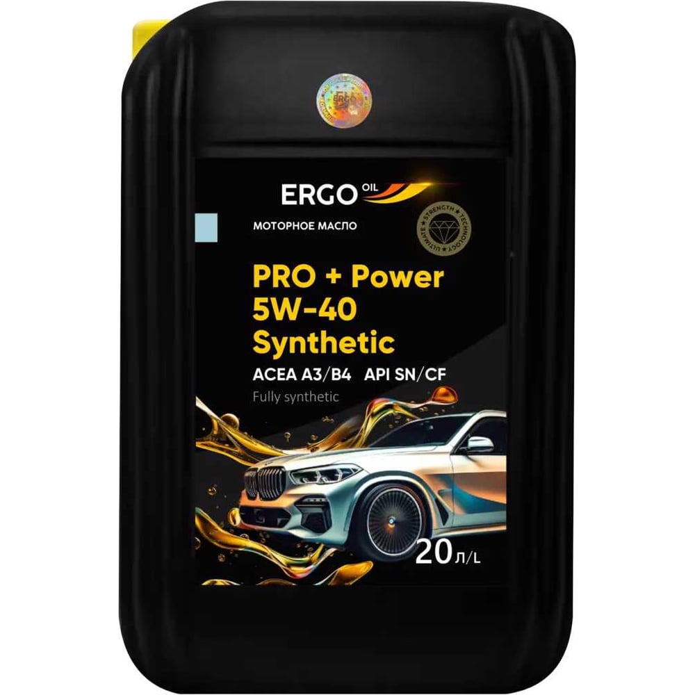 Изображение товара Моторное масло ERGOOIL PRO + Power 5W-40 Synthetic A3/B4, SN/CF (кан. 20 л) ERGO120023003102