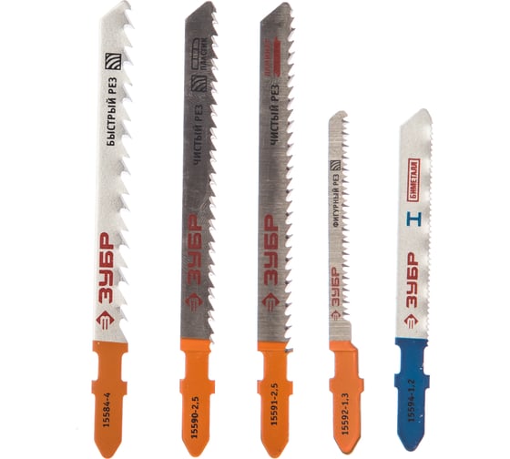 Изображение товара Набор пилок "ЭКСПЕРТ" 5 шт по дереву/металлу для электролобзиков Зубр 15580-H5