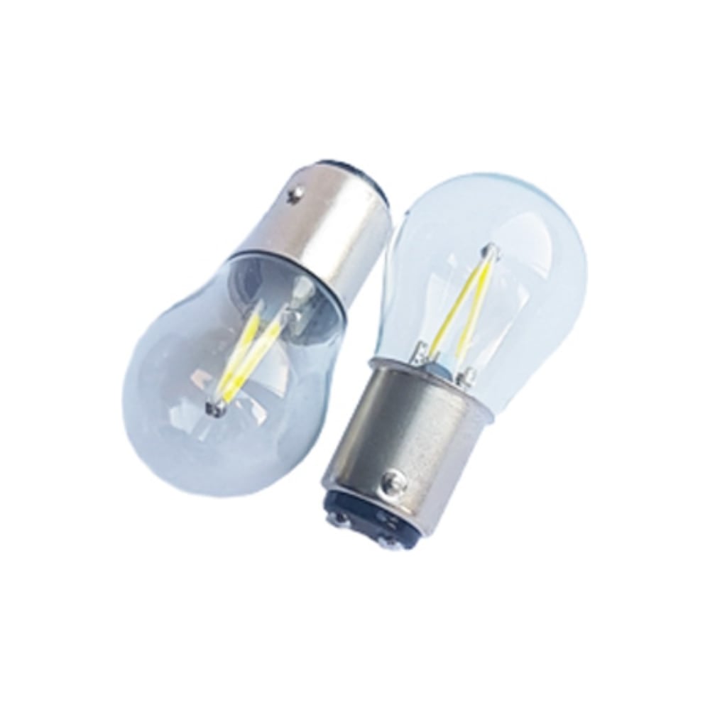 Изображение товара Автолампа светодиодная LONGTEK P21/5W(1157) 12V BAY15d COB White Glass (БЕЛЫЙ,2-COB,Стекло), комплект 2 шт 1157-2003W