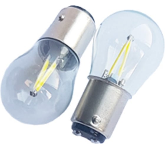Изображение товара Автолампа светодиодная LONGTEK P21/5W(1157) 12V BAY15d COB White Glass (БЕЛЫЙ,2-COB,Стекло), комплект 2 шт 1157-2003W