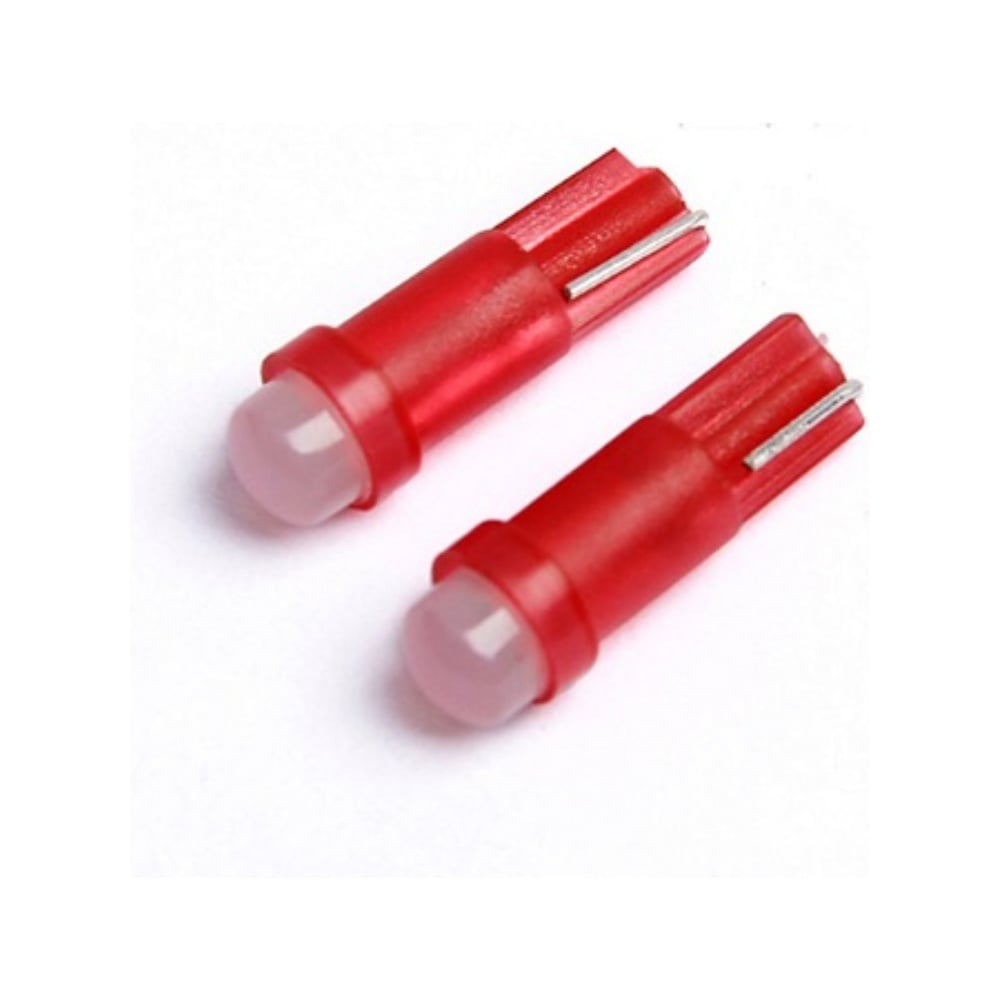 Изображение товара Автолампа светодиодная LONGTEK W1,2W Т5 12V 0,3W W2x4,6d Красная комплект 10 шт