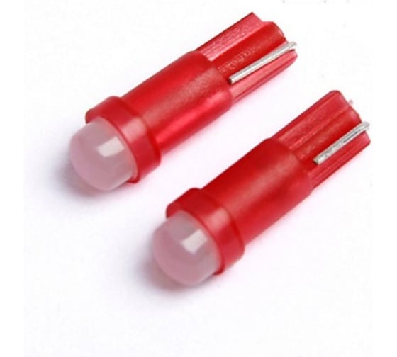 Изображение товара Автолампа светодиодная LONGTEK W1,2W(T5) 12V 0,3W W2x4,6d Red (КРАСНЫЙ,LED/1, ПОЛЯРНОСТЬ), комплект 10 шт) T5-0001R