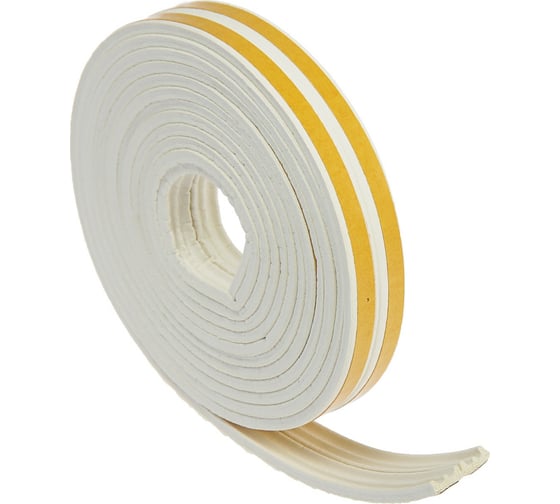 Изображение товара Резиновый уплотнитель ТУНДРА Krep профиль Е, размер 4х9 мм, белый, в упаковке 6 м 3794726