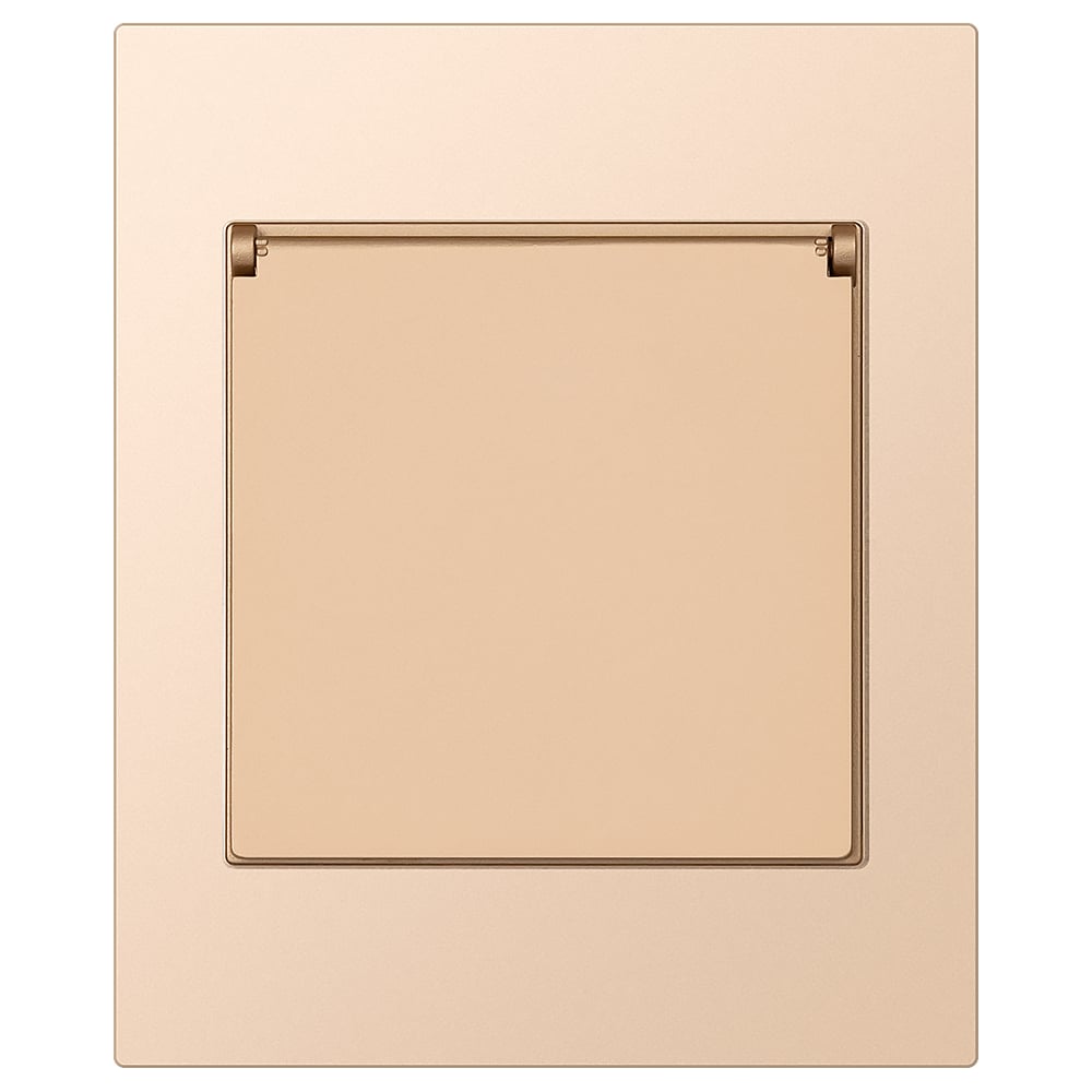 Изображение товара Розетка одноместная Smartbuy 16А с заземлением и крышкой шампань Альтаир