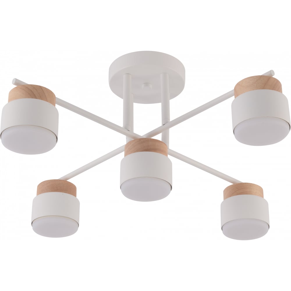 Изображение товара Люстра Росток XI1001/5 WT+WOOD белая с деревянными элементами 5 ламп GX53