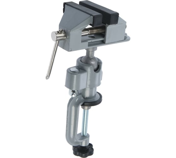 Изображение товара Мини-тиски TUNDRA алюминиевые  винтовой зажим, поворотный шарнир, 75 мм 7003026