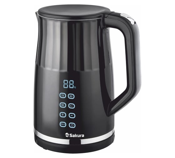 Изображение товара Чайник электрический Sakura SA-2173DBK (1.7) Premium нерж двухсл 4 темп реж LED дисплей РТ-00069581