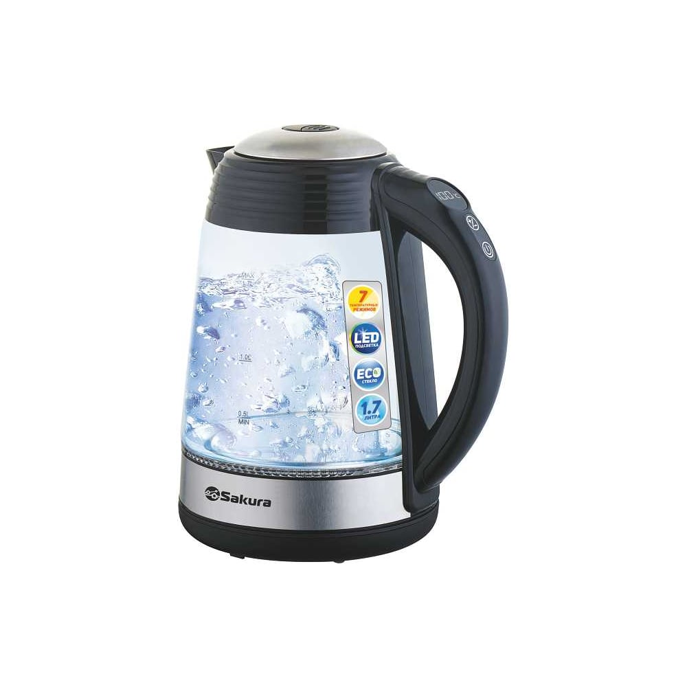 Изображение товара Чайник электрический Sakura SA-2733GR (1.7) стекл LED подсветкаетка РТ-00067472