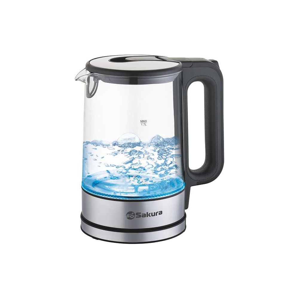 Изображение товара Электрический чайник Sakura SA-2726SBK стеклянный с подсветкой и вращением на подставке