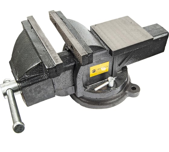 Изображение товара Тиски слесарные поворотные с наковальней и трубным захватом 8-200мм чугунные ЭВРИКА ER-190200 885569