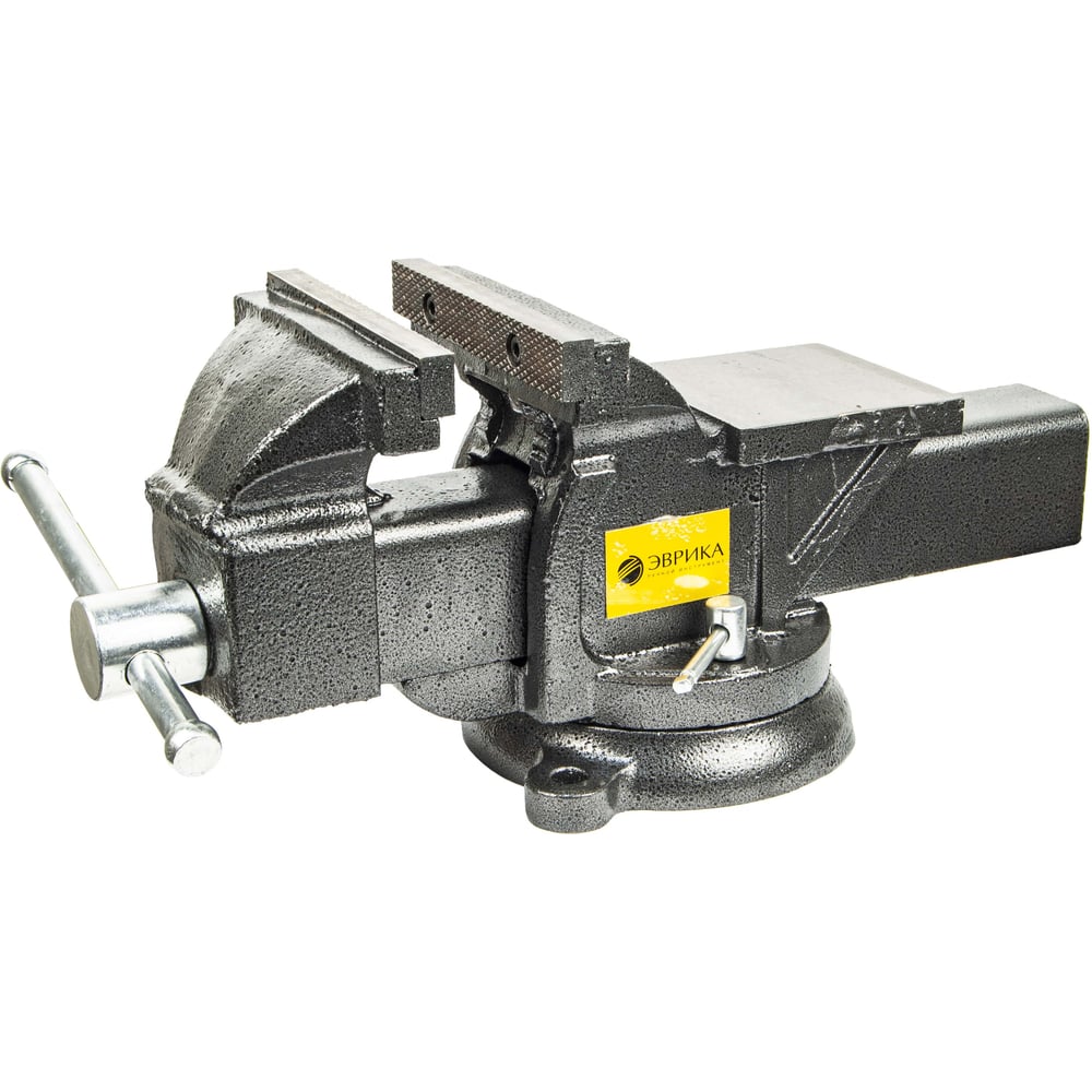Изображение товара Тиски слесарные ЭВРИКА поворотные с наковальней и трубным захватом 6-150мм ER-190150 838001