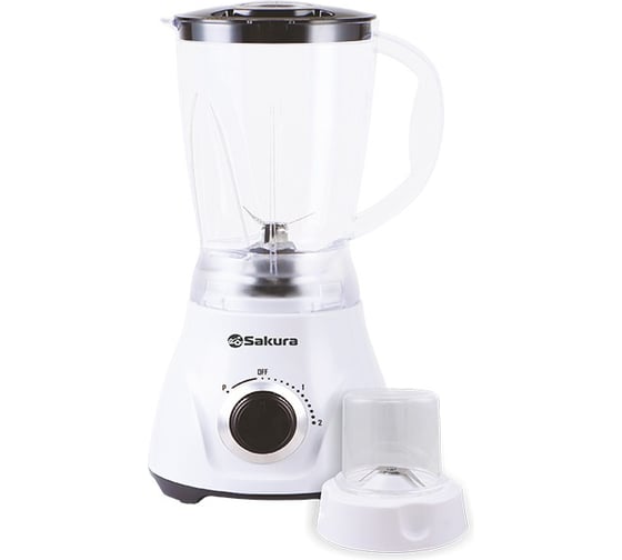 Изображение товара Блендер настольный SAKURA SA-6254W 600Вт, 1.5л, 2 скорости, мельн РТ-00066636