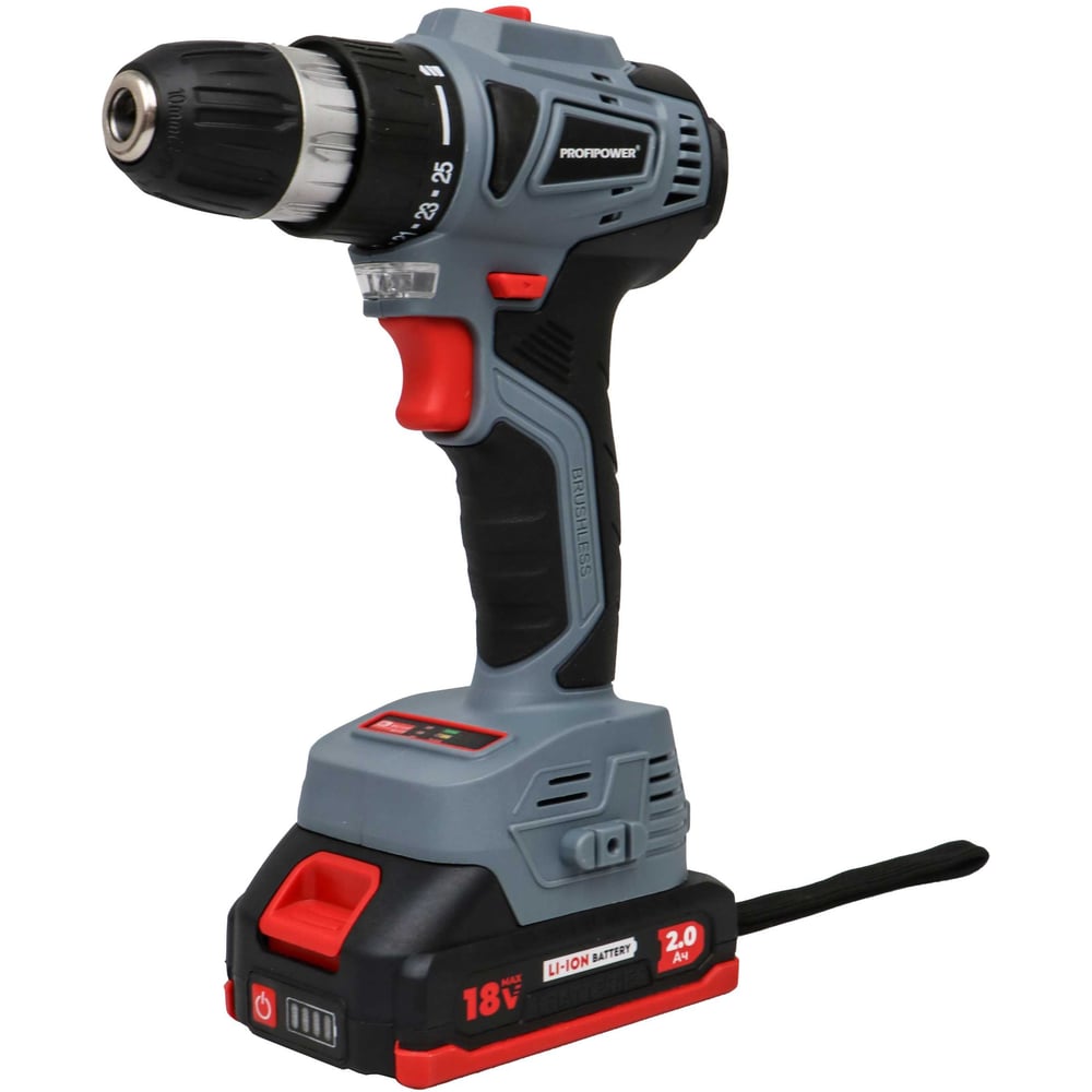 Изображение товара Аккумуляторный бесщеточный шуруповерт Profipower MKBL-18BT E0147 для профессиональных и домашних ра