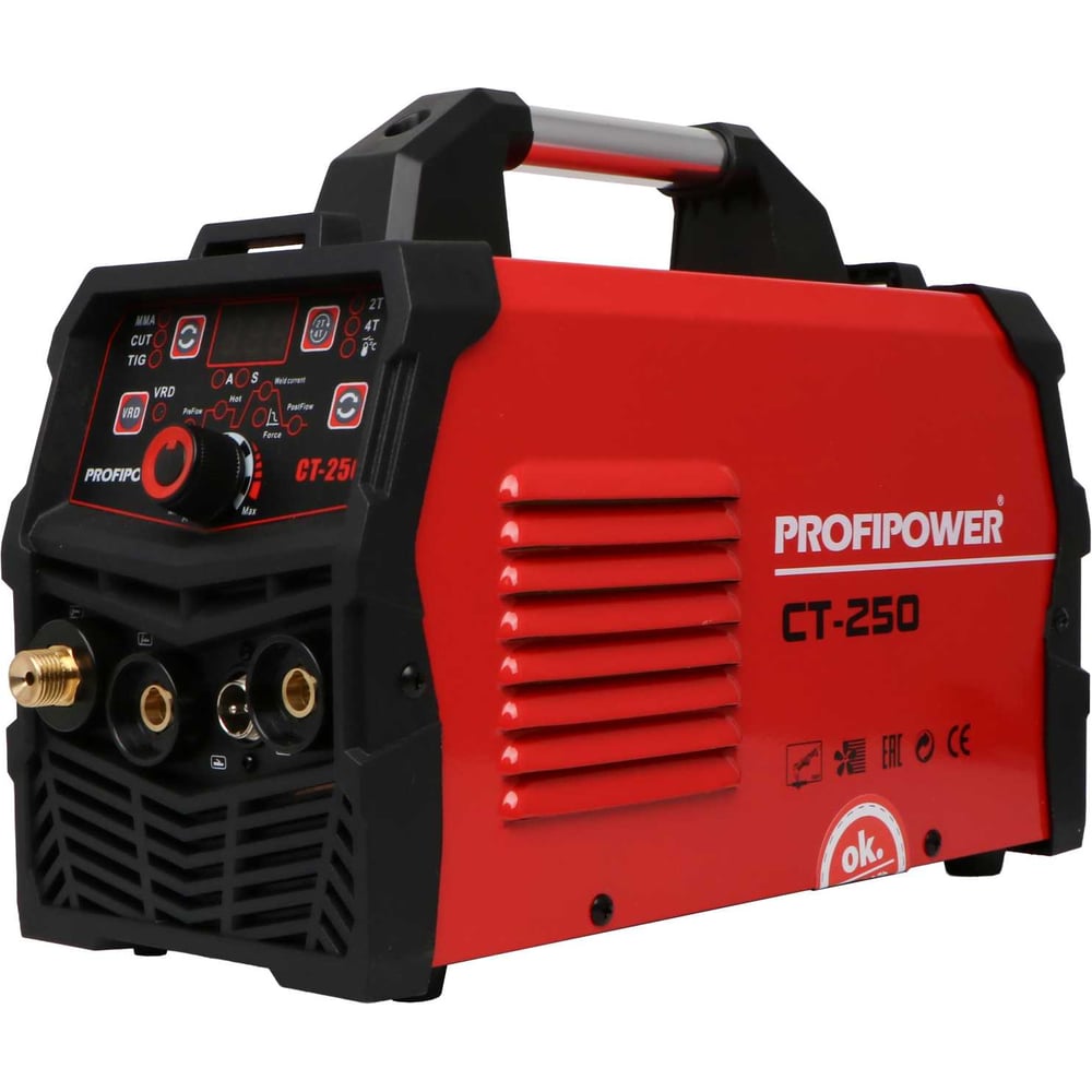 Изображение товара Инвертор плазменной резки Profipower CT-250 3B1 MMA+CUT+TIG (10-40A, толщина реза, 1-14 мм) E0299