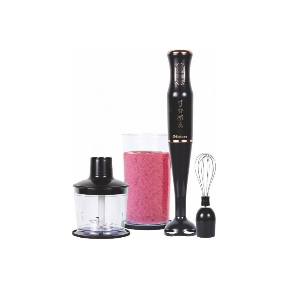 Изображение товара Блендерный набор SAKURA SA-6262SBK 600 Вт DC мотор стакан чоппер венчик УТ000001851