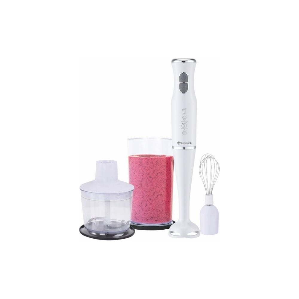 Изображение товара Блендерный набор SAKURA SA-6262SW 600 Вт с насадками для пюрирования и венчика