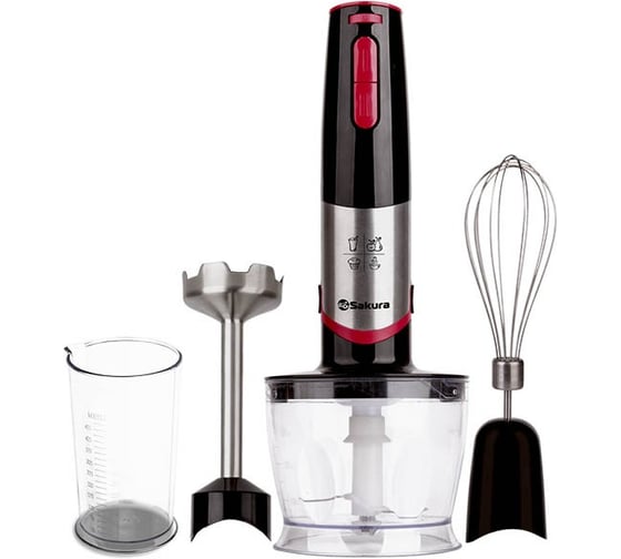 Изображение товара Блендерный набор SAKURA SA-6250SBK 800 Вт DC мотор чоппер венчик стакан РТ-00065837