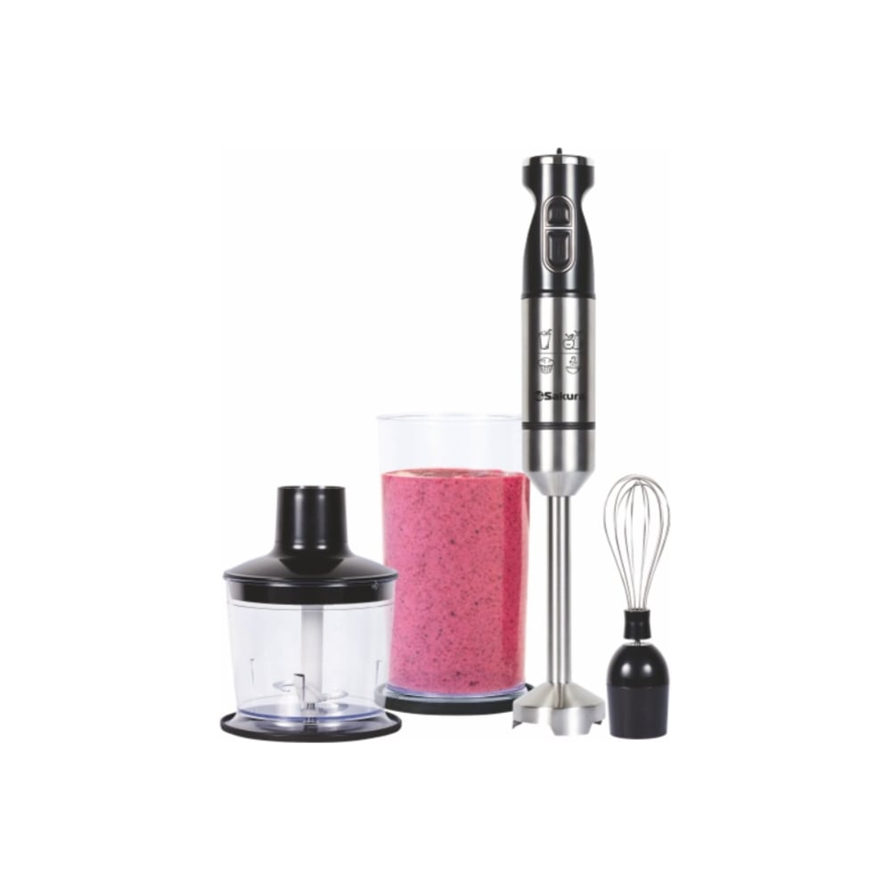 Изображение товара Блендерный набор SAKURA SA-6243SBK-1000 DC мотор 1000 Вт, стальн.корпус, венчик, чоппер, стакан УТ000001798