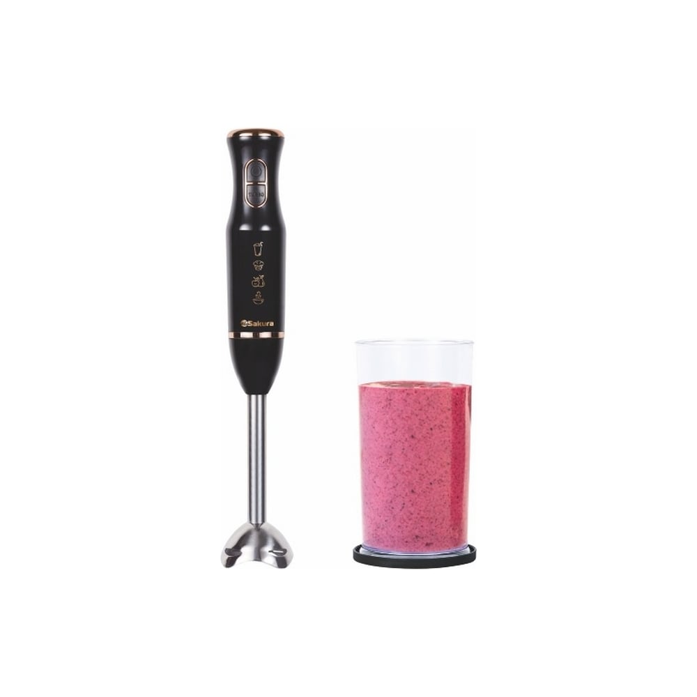 Изображение товара Блендерный набор SAKURA SA-6263MBK 600 Вт с стаканом и механическим управлением