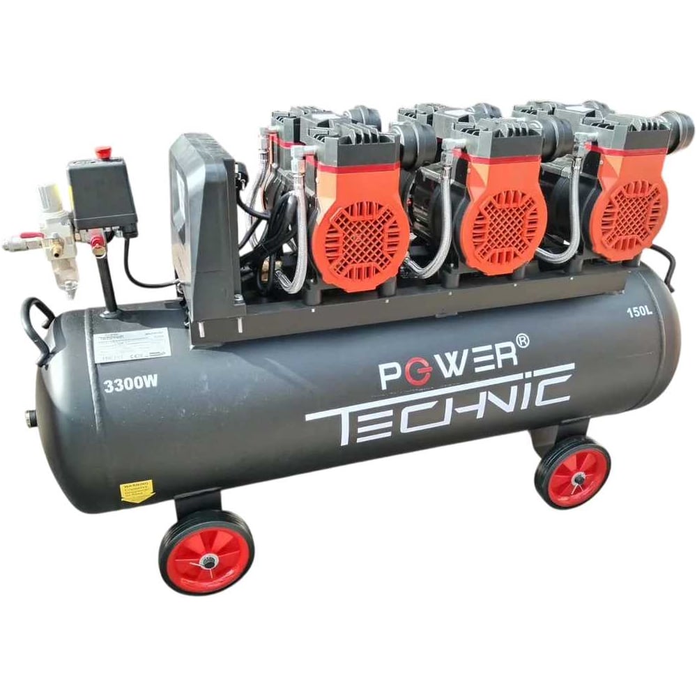 Изображение товара Безмасляный малошумный компрессор POWER TECHNIC ACL720/150 профессиональный