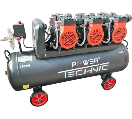 Изображение товара Безмасляный малошумный с фильтром влагоотделителем POWER TECHNIC ACL720/150