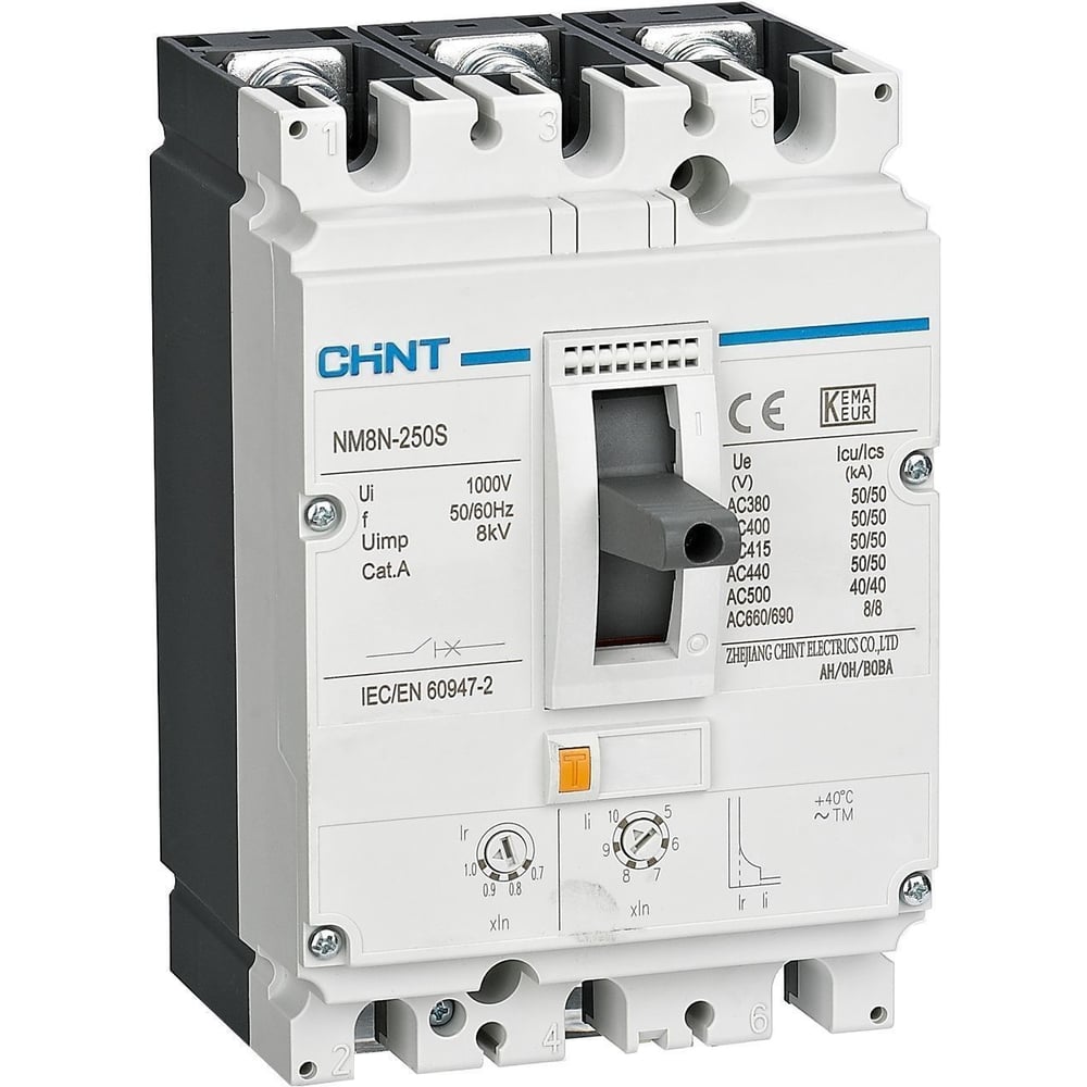 Изображение товара Автоматический выключатель защиты двигателя CHINT NM8N-250S M 160А 50кА 3P