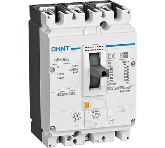 Изображение товара Автоматический выключатель защиты двигателя CHINT NM8N-125S M 80А 50кА 3P (R) 271848