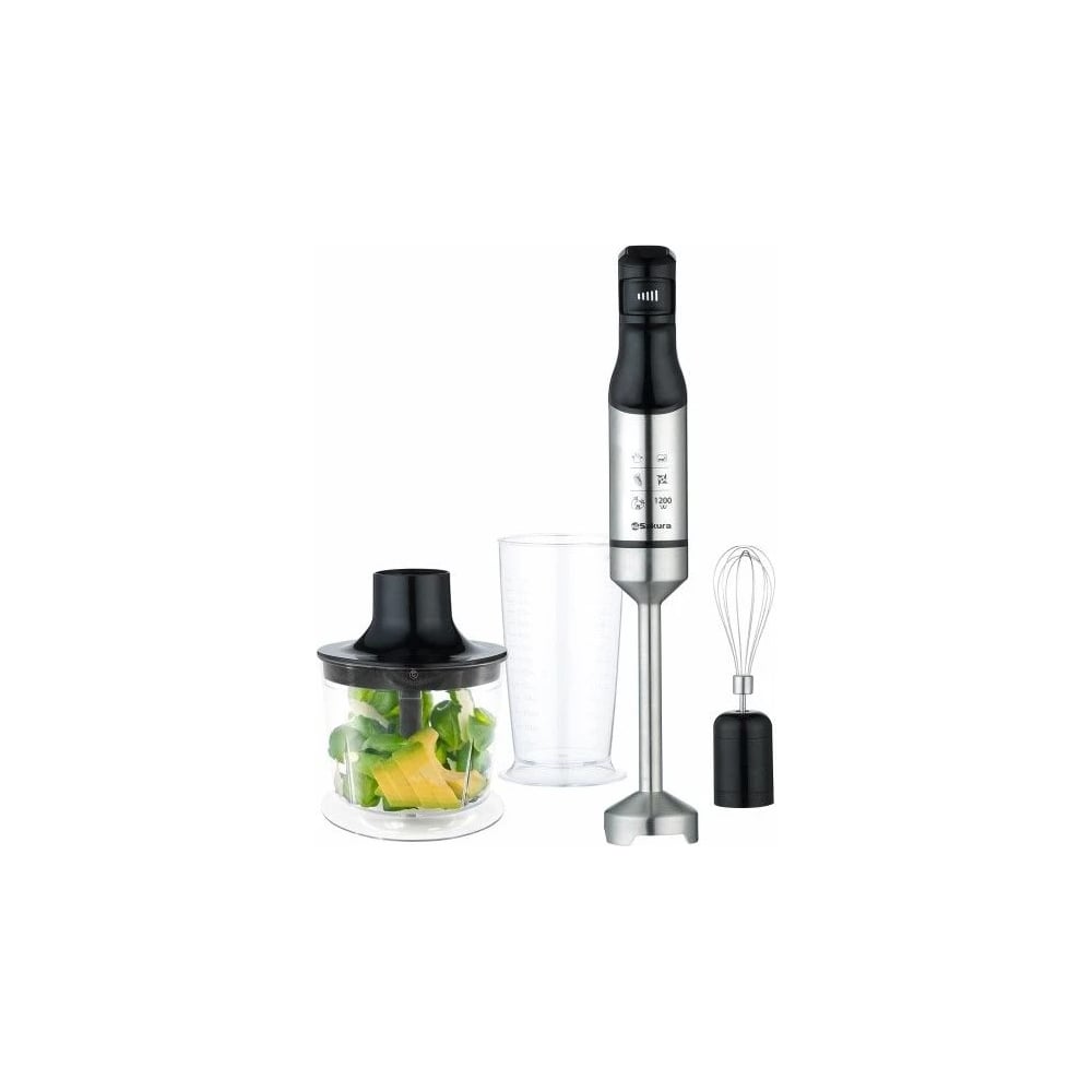 Изображение товара Блендерный набор SAKURA SA-6268SBK Premium 1200 Вт, 20 скоростей, DC мотор, стакан, чоппер, венчик УТ000001910